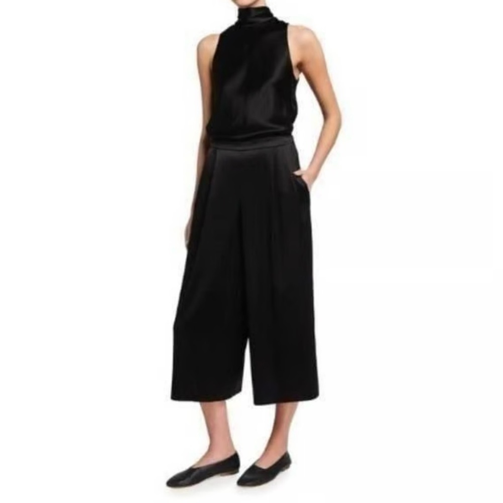 Vince Black Turtleneck Wide Leg Jumpsuit